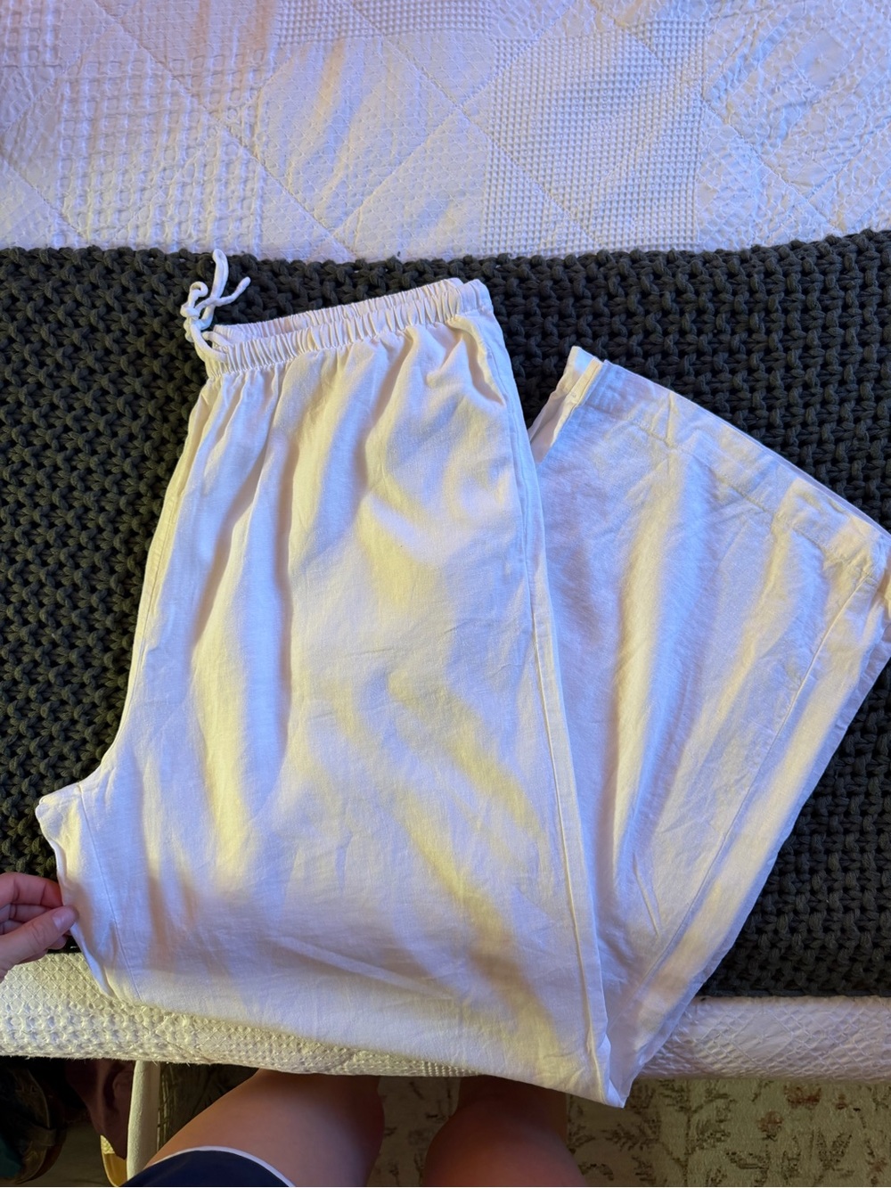 Cotton On White Linen/Cotton Pants | size 10